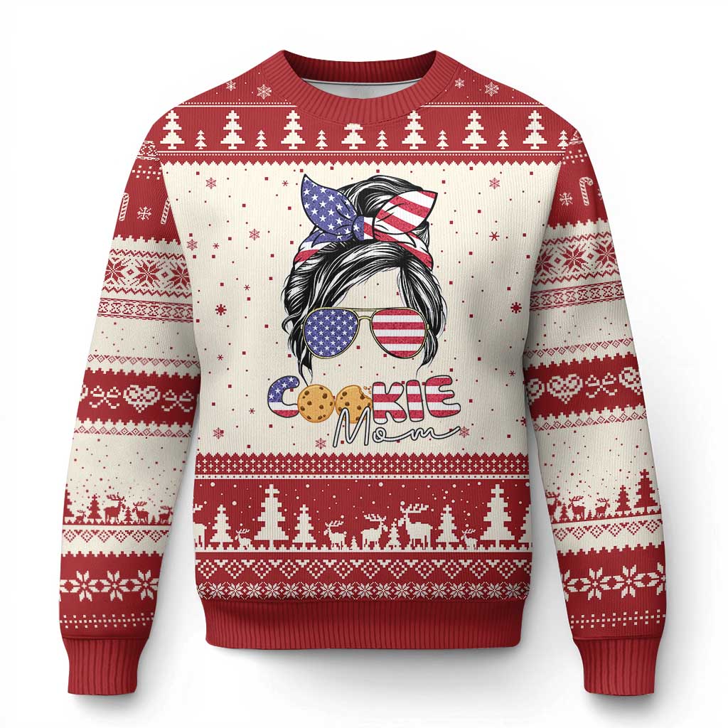 Scout Girl Mom Ugly Christmas Sweater American Proud Cookie Mom Troop Leader Family Matching TS02 Beige Red Print Your Wear