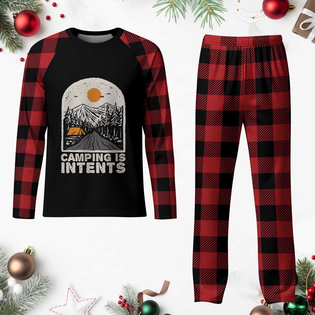 Funny Scout Camping Plaid Pajama Set Camping Is Intents Hiking Outdoors Adventure TS02 Buffalo Plaid Print Your Wear