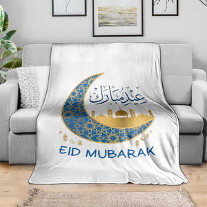Eid Mubarak Crescent Moon Mosque Throw Blanket Arabic Calligraphy Islamic Celebration Gift TS02 Print Your Wear