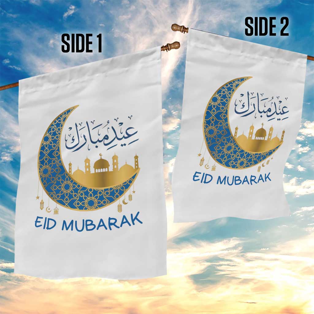 Eid Mubarak Crescent Moon Mosque Garden Flag Arabic Calligraphy Islamic Celebration Gift TS02 Print Your Wear