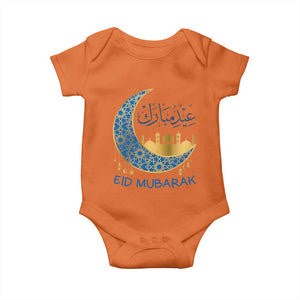 Eid Mubarak Crescent Moon Mosque Baby Onesie Arabic Calligraphy Islamic Celebration Gift TS02 Orange Print Your Wear