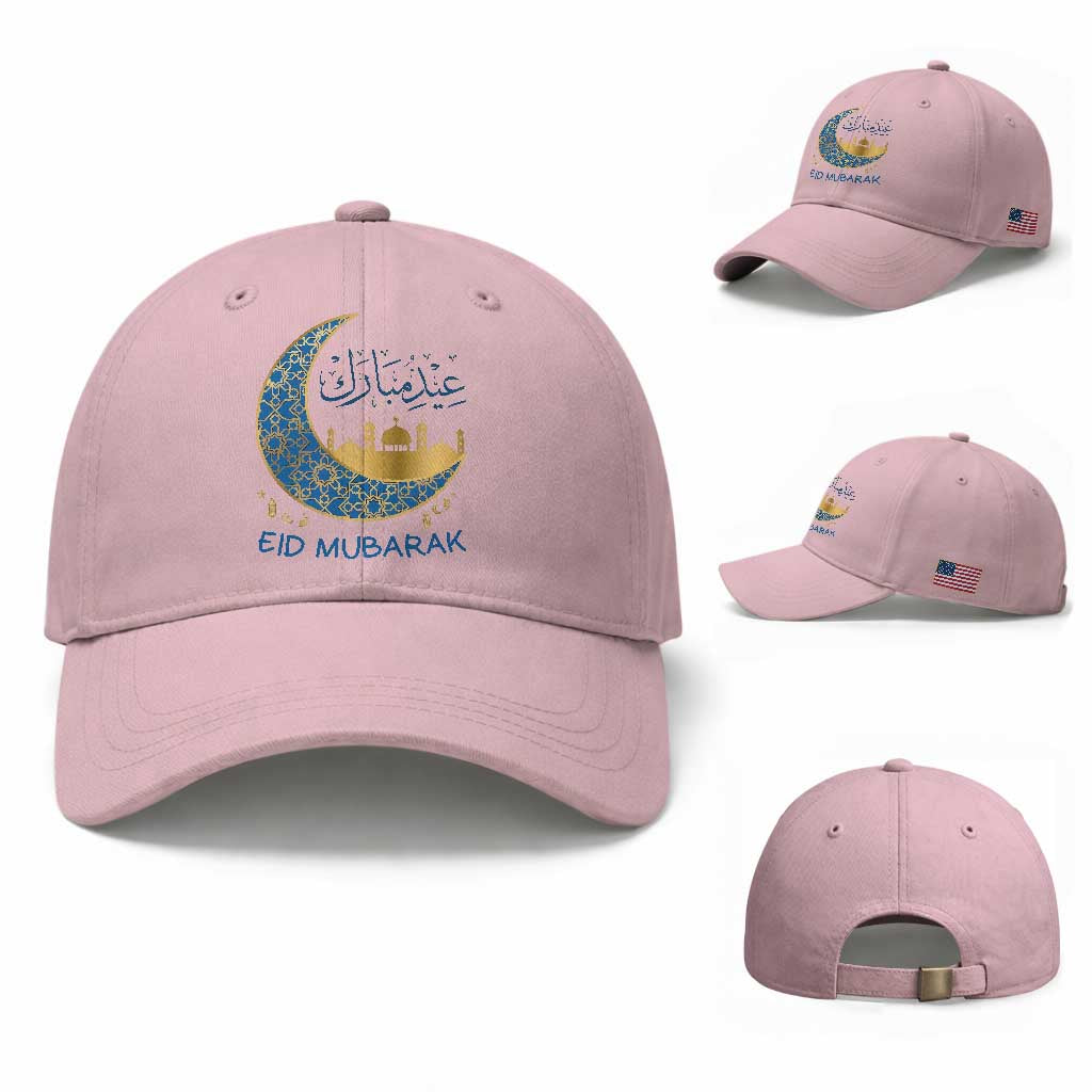 Eid Mubarak Crescent Moon Mosque Baseball Cap Arabic Calligraphy Islamic Celebration Gift