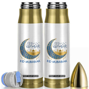 Eid Mubarak Crescent Moon Mosque Bullet Tumbler Arabic Calligraphy Islamic Celebration Gift TS02 White Print Your Wear