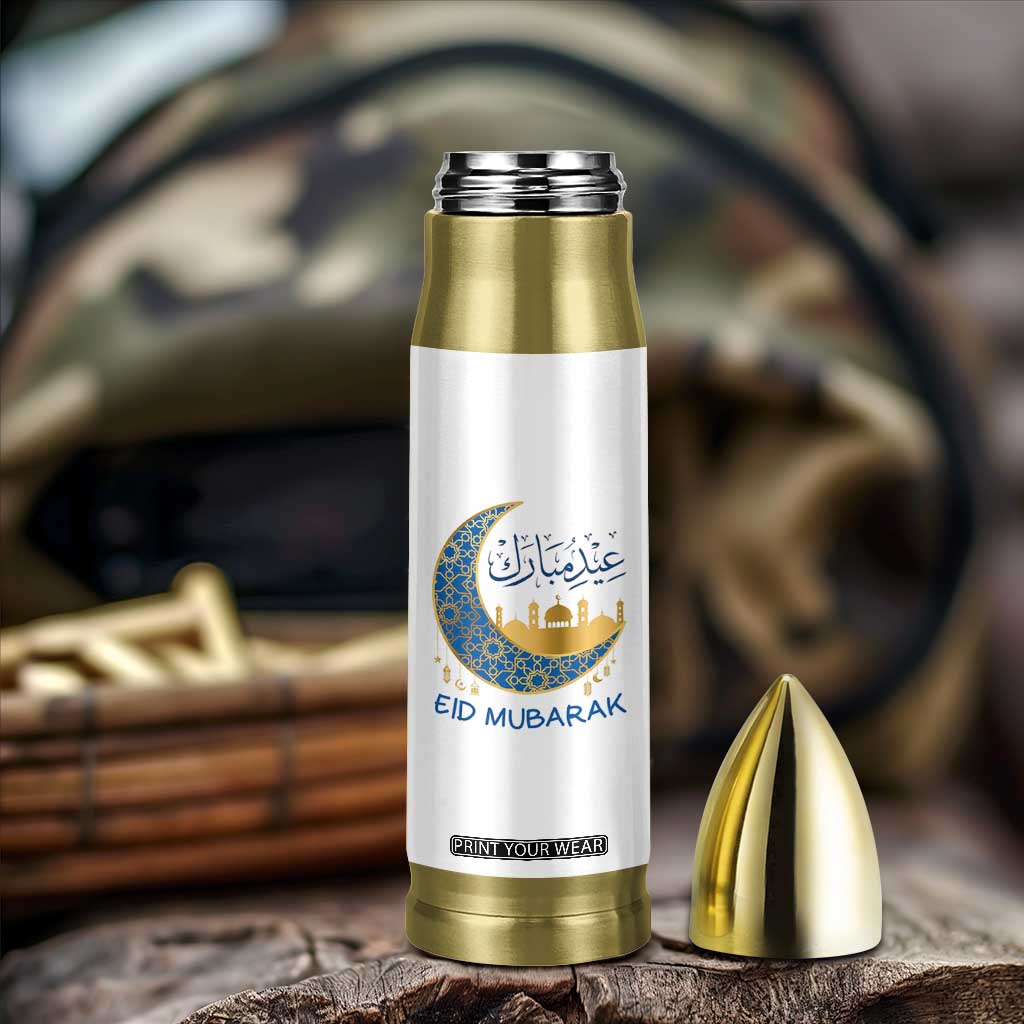 Eid Mubarak Crescent Moon Mosque Bullet Tumbler Arabic Calligraphy Islamic Celebration Gift TS02 Print Your Wear