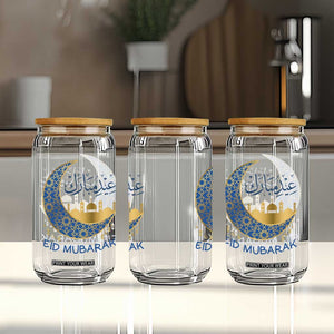 Eid Mubarak Crescent Moon Mosque Glass Can Arabic Calligraphy Islamic Celebration Gift TS02 Print Your Wear