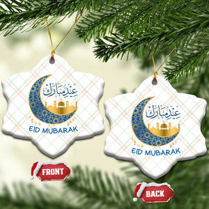 Eid Mubarak Crescent Moon Mosque Ceramic Ornament Arabic Calligraphy Islamic Celebration Gift TS02 Print Your Wear