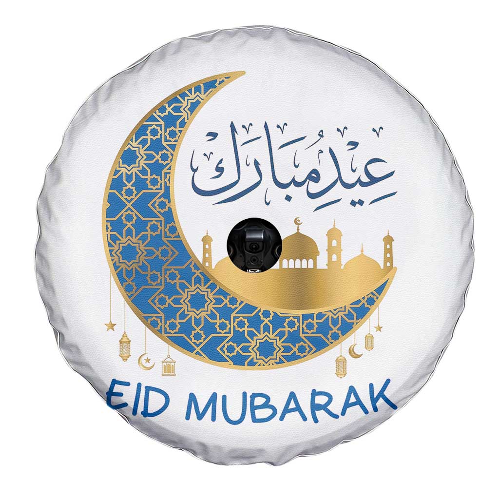Eid Mubarak Crescent Moon Mosque Spare Tire Cover Arabic Calligraphy Islamic Celebration Gift TS02 Print Your Wear