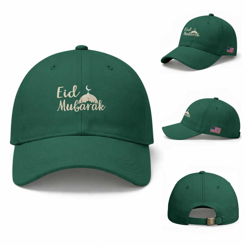 Eid Mubarak Mosque Silhouette Baseball Cap Islamic Holiday Celebration