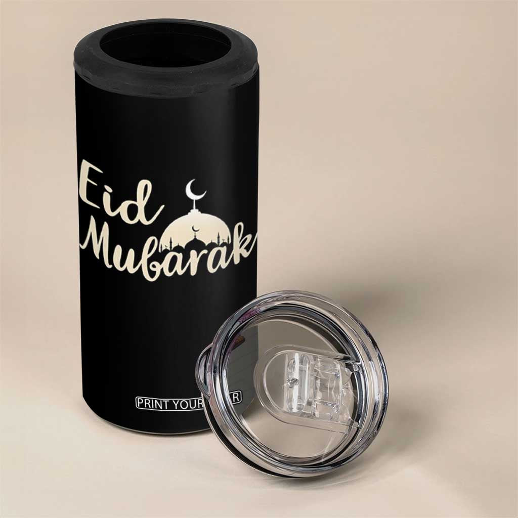 Eid Mubarak Mosque Silhouette 4 in 1 Can Cooler Tumbler Islamic Holiday Celebration TS02 Print Your Wear