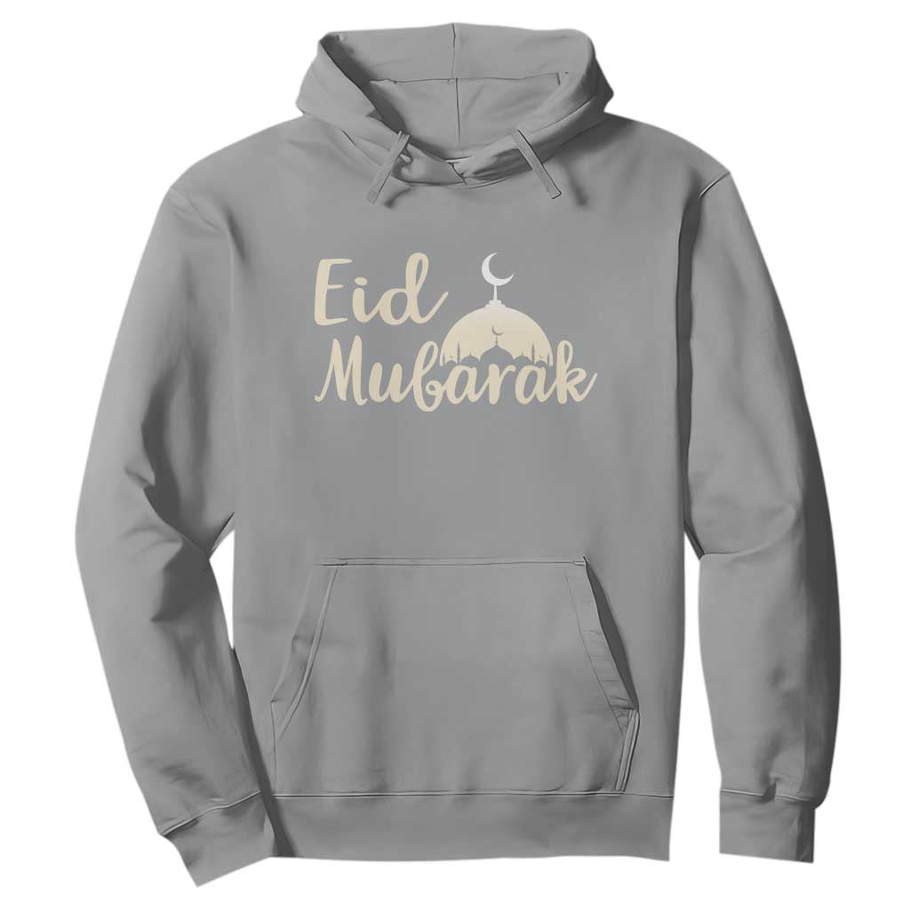Eid Mubarak Mosque Silhouette Hoodie Islamic Holiday Celebration TS02 Sport Gray Print Your Wear