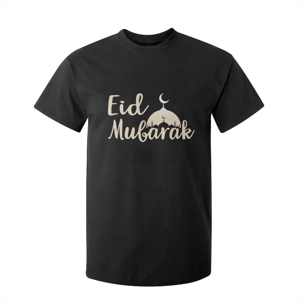 Eid Mubarak Mosque Silhouette T Shirt For Kid Islamic Holiday Celebration TS02 Black Print Your Wear