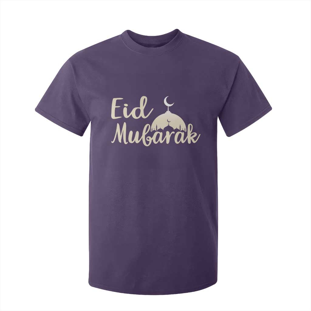 Eid Mubarak Mosque Silhouette T Shirt For Kid Islamic Holiday Celebration TS02 Purple Print Your Wear