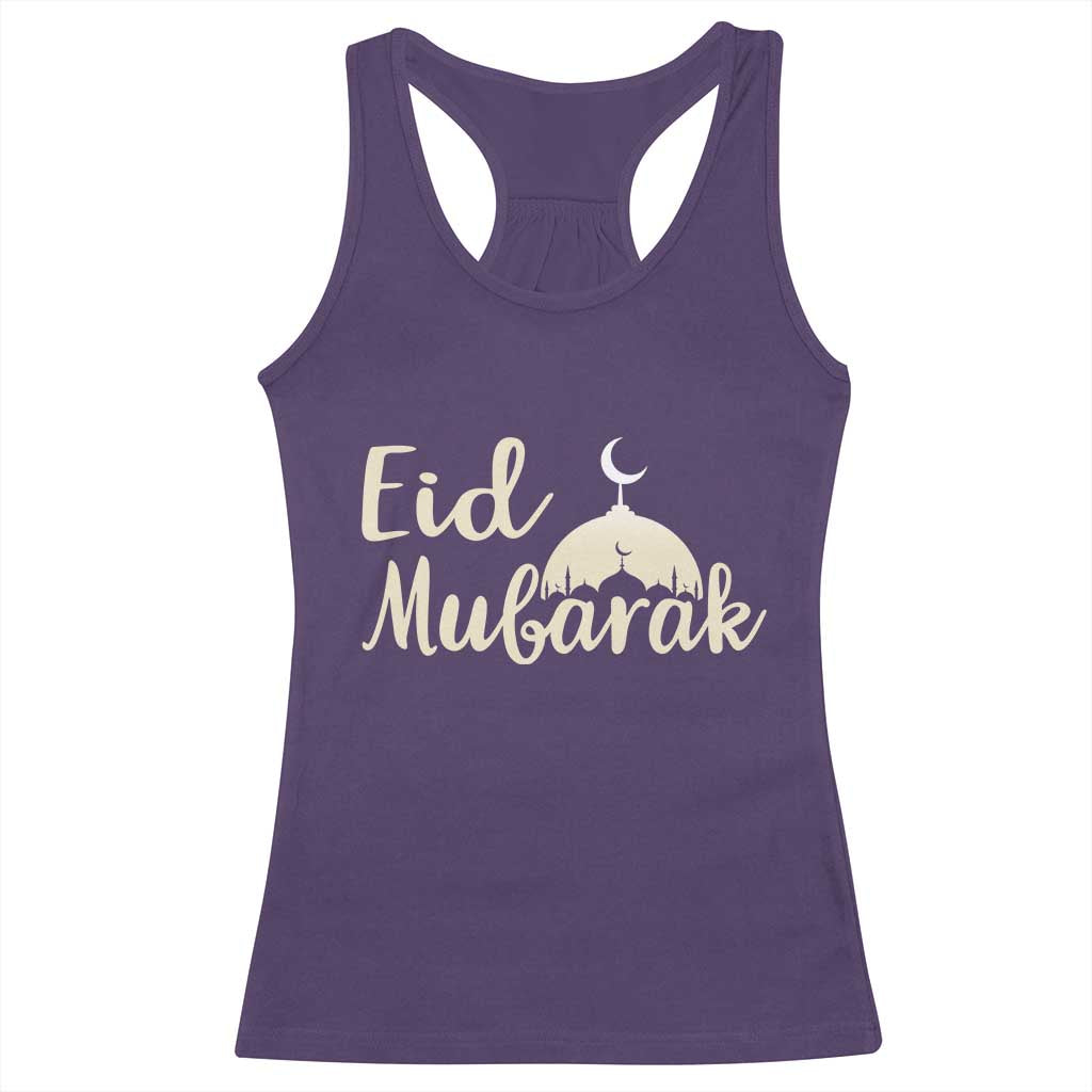 Eid Mubarak Mosque Silhouette Racerback Tank Top Islamic Holiday Celebration TS02 Purple Print Your Wear