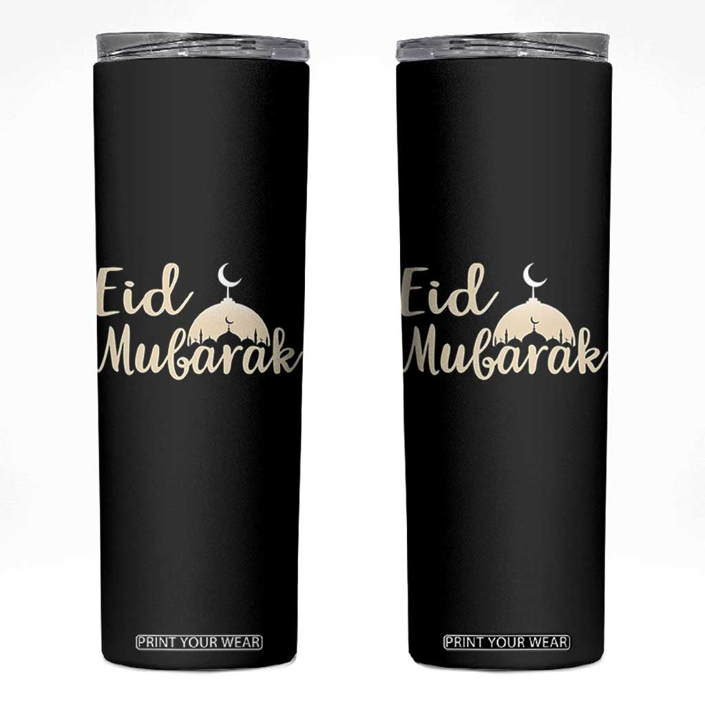 Eid Mubarak Mosque Silhouette Skinny Tumbler Islamic Holiday Celebration TS02 Black Print Your Wear