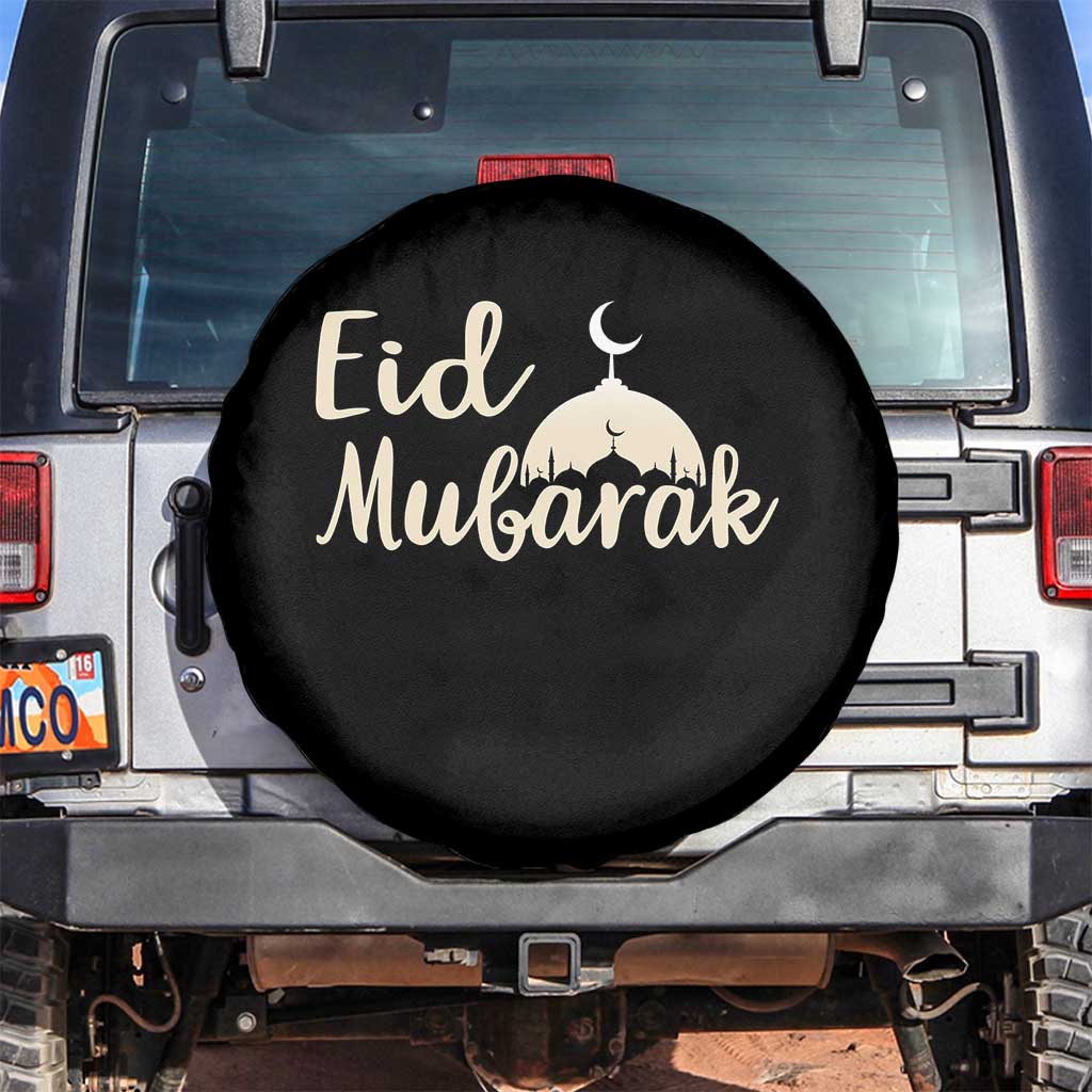 Eid Mubarak Mosque Silhouette Spare Tire Cover Islamic Holiday Celebration TS02 No hole Black Print Your Wear