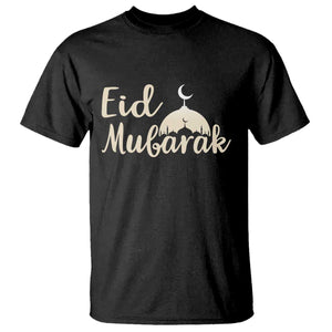 Eid Mubarak Mosque Silhouette T Shirt Islamic Holiday Celebration TS02 Black Print Your Wear