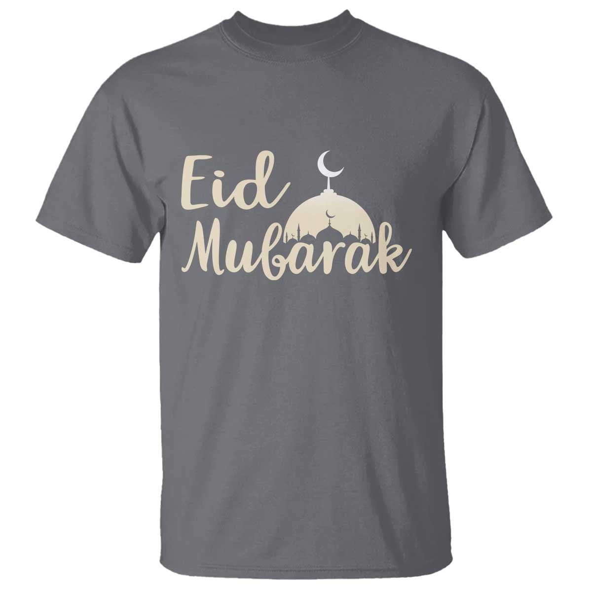 Eid Mubarak Mosque Silhouette T Shirt Islamic Holiday Celebration TS02 Charcoal Print Your Wear