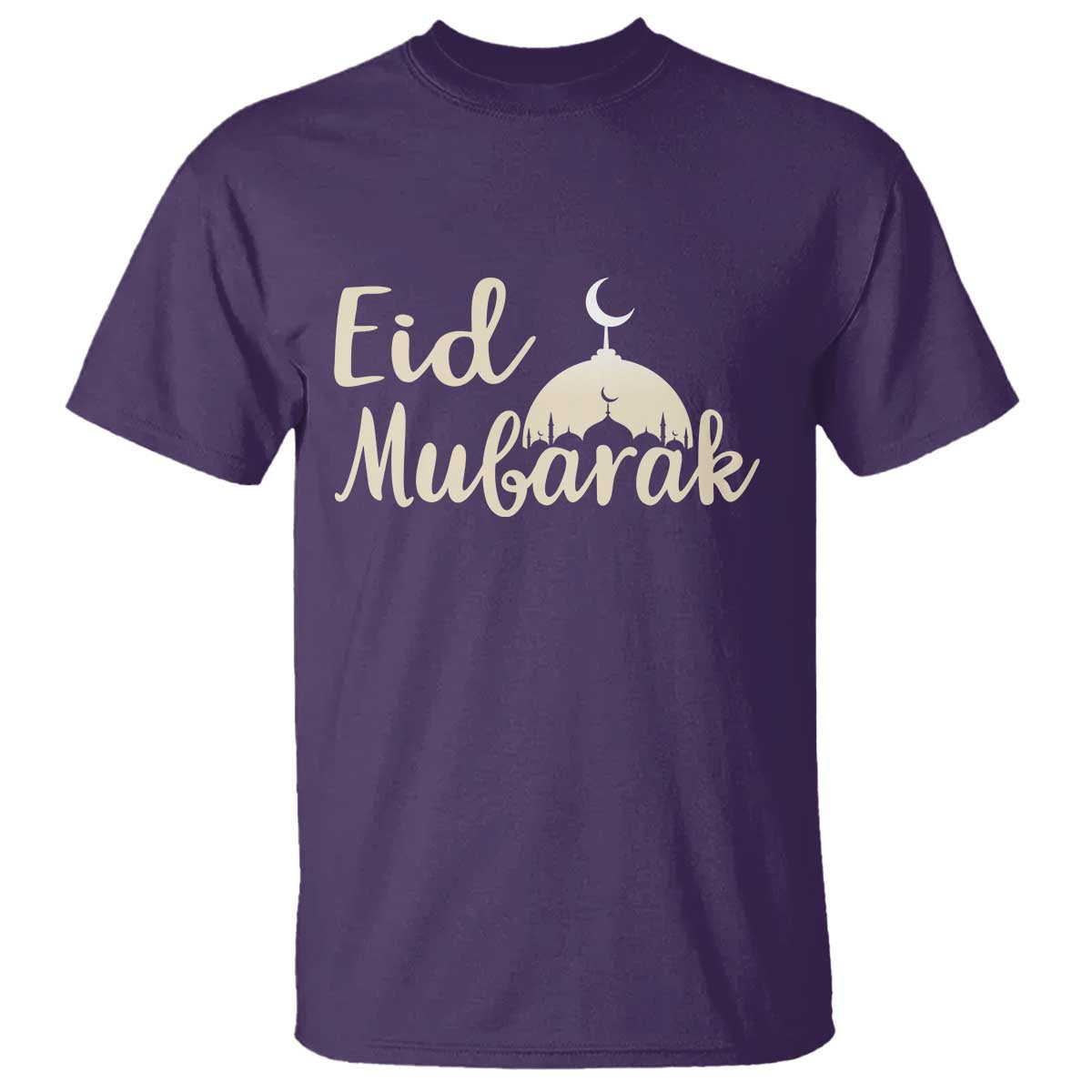 Eid Mubarak Mosque Silhouette T Shirt Islamic Holiday Celebration TS02 Purple Print Your Wear