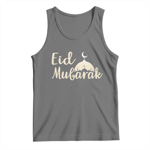 Eid Mubarak Mosque Silhouette Tank Top Islamic Holiday Celebration TS02 Black Heather Print Your Wear