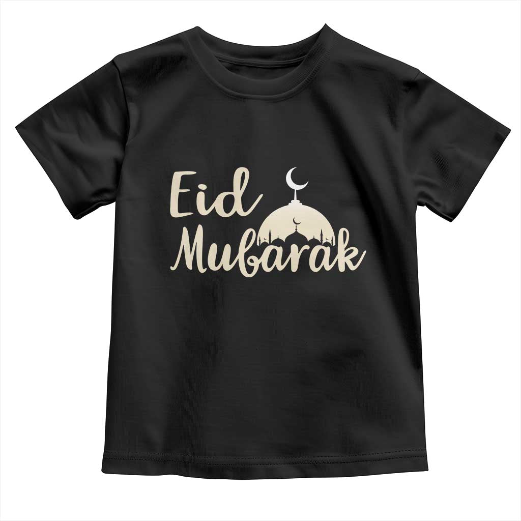 Eid Mubarak Mosque Silhouette Toddler T Shirt Islamic Holiday Celebration TS02 Black Print Your Wear