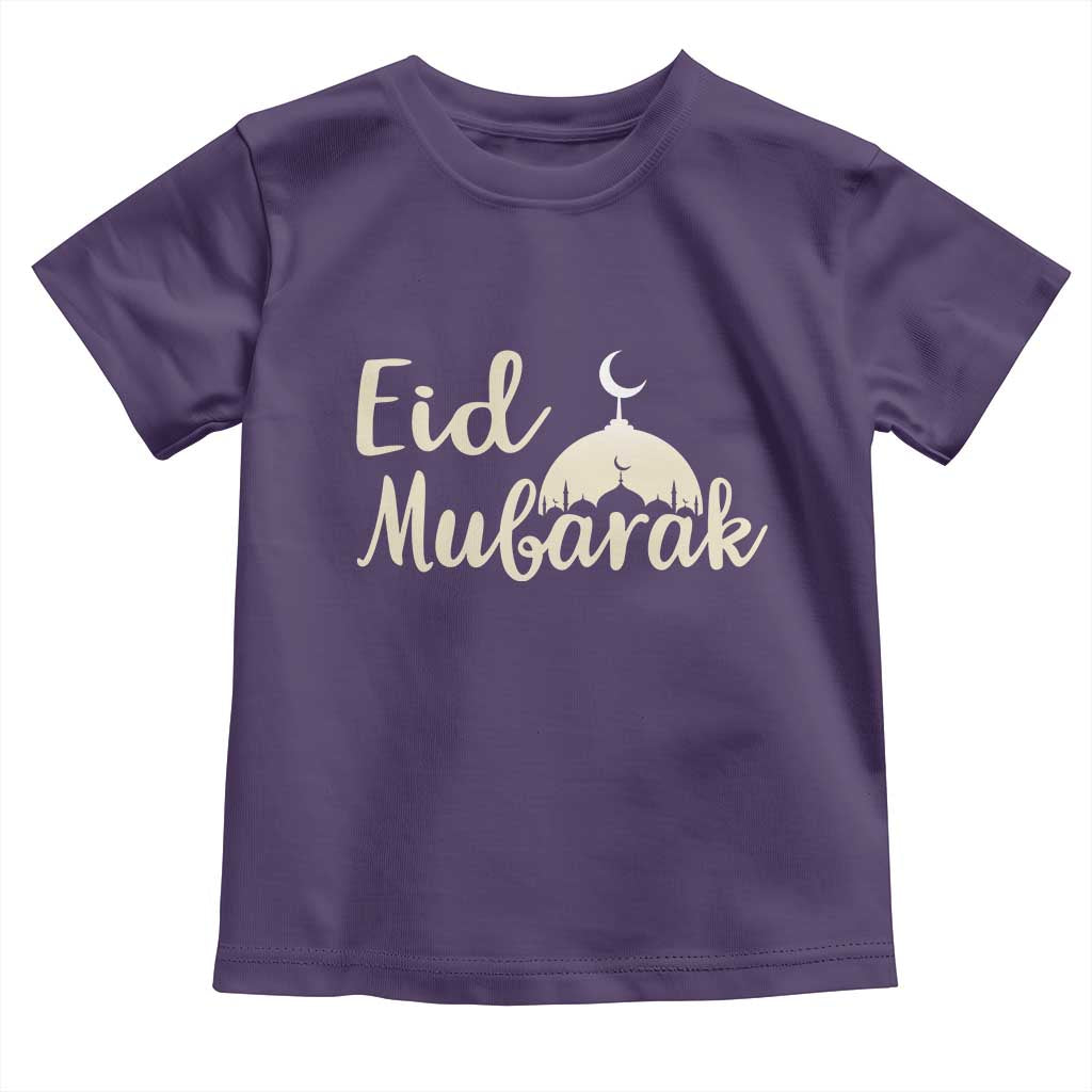 Eid Mubarak Mosque Silhouette Toddler T Shirt Islamic Holiday Celebration TS02 Purple Print Your Wear
