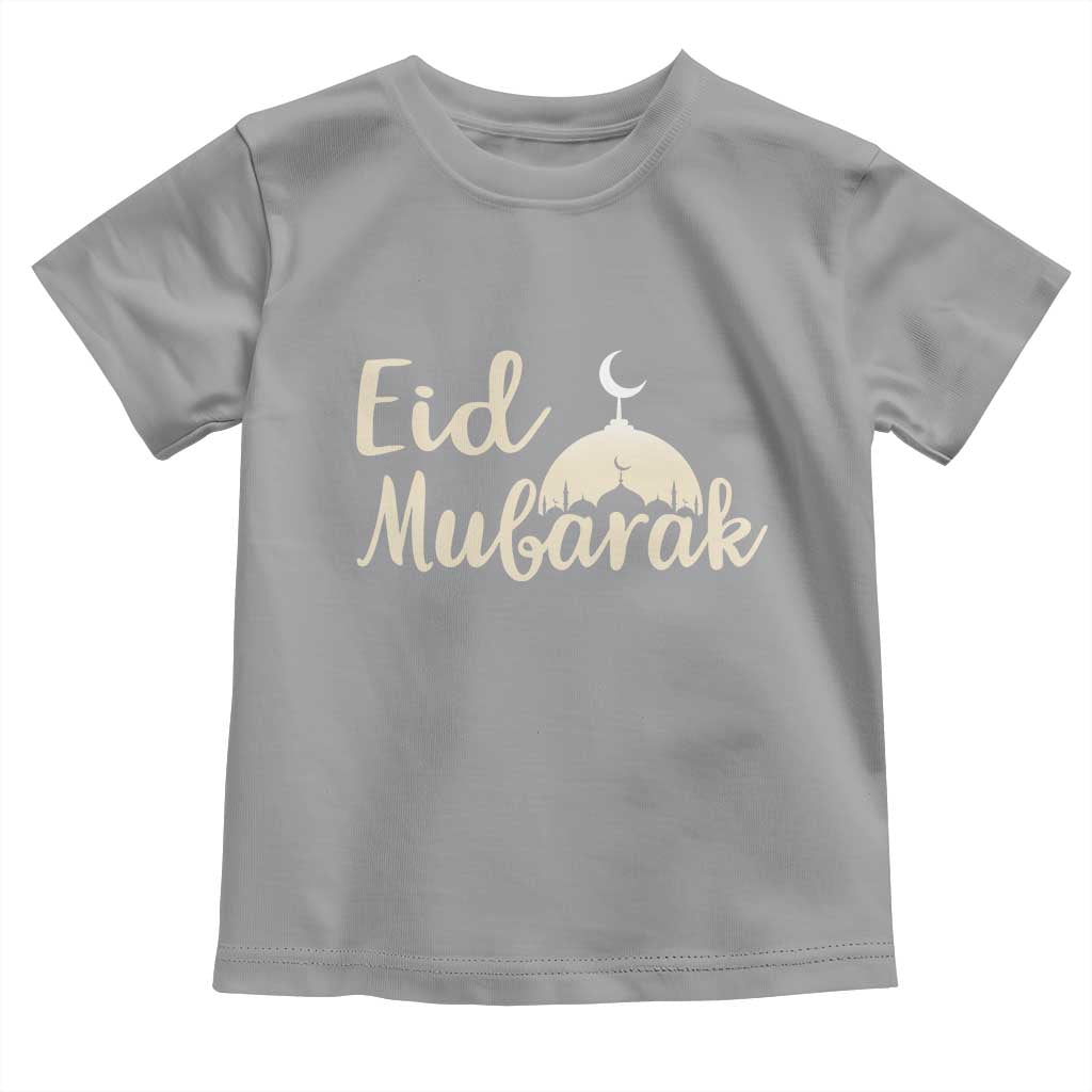 Eid Mubarak Mosque Silhouette Toddler T Shirt Islamic Holiday Celebration TS02 Sport Gray Print Your Wear
