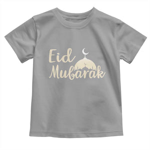 Eid Mubarak Mosque Silhouette Toddler T Shirt Islamic Holiday Celebration TS02 Sport Gray Print Your Wear