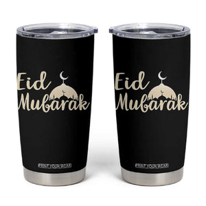 Eid Mubarak Mosque Silhouette Tumbler Cup Islamic Holiday Celebration TS02 Black Print Your Wear