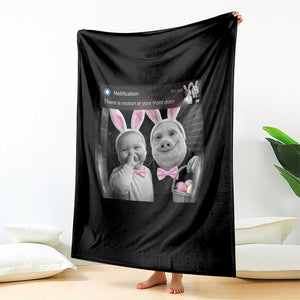 Funny Easter AI Baby with John Pork Meme Throw Blanket There Is Motion at Your Front Door Notification Humor TS02 Print Your Wear