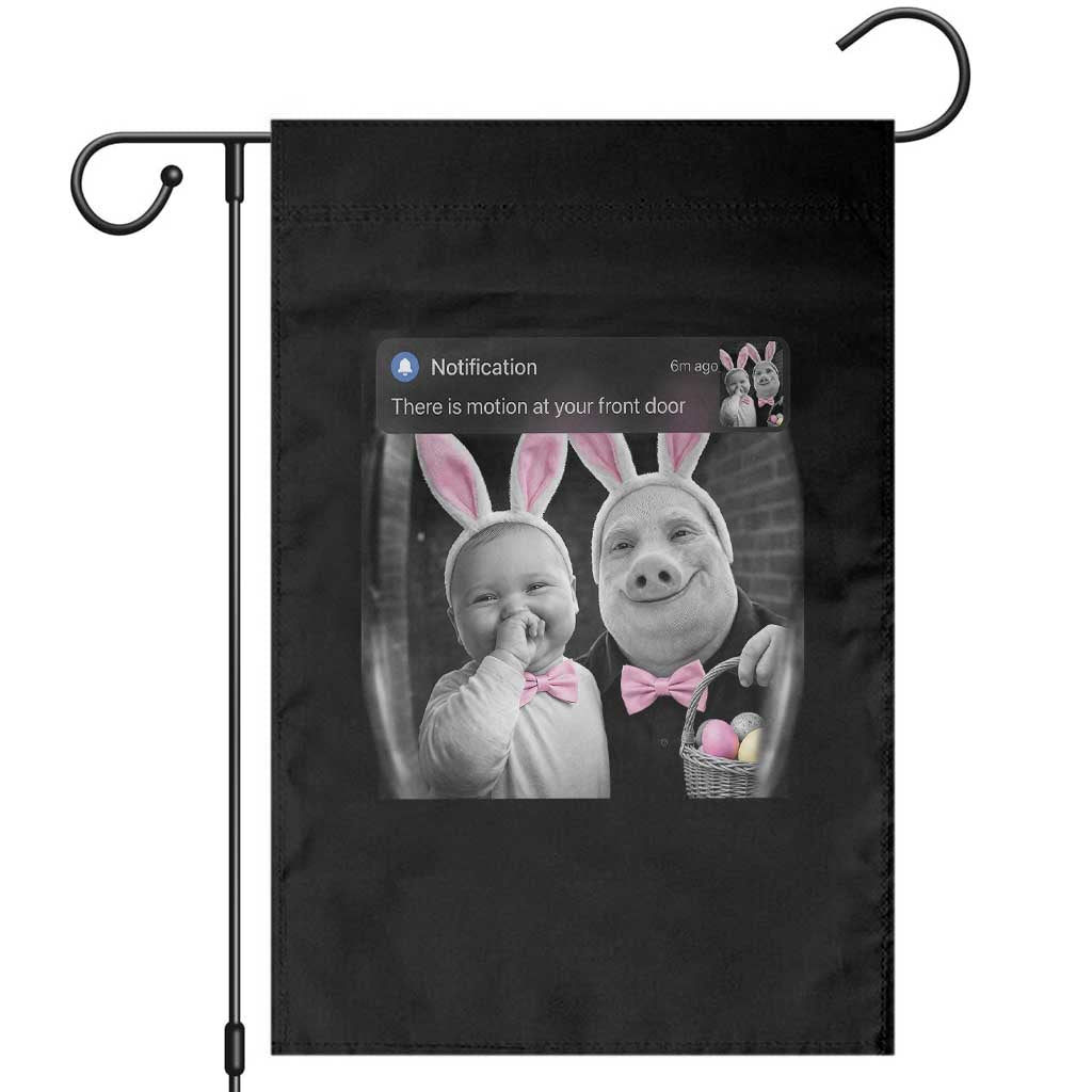 Funny Easter AI Baby with John Pork Meme Garden Flag There Is Motion at Your Front Door Notification Humor TS02 Black Print Your Wear