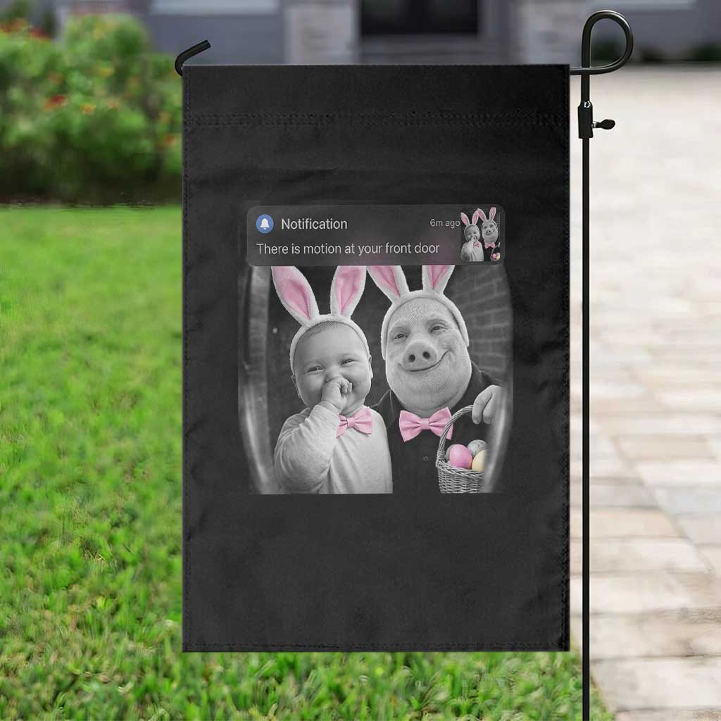 Funny Easter AI Baby with John Pork Meme Garden Flag There Is Motion at Your Front Door Notification Humor TS02 Print Your Wear