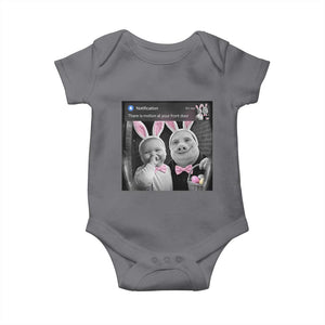Funny Easter AI Baby with John Pork Meme Baby Onesie There Is Motion at Your Front Door Notification Humor TS02 Charcoal Print Your Wear