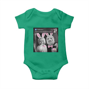 Funny Easter AI Baby with John Pork Meme Baby Onesie There Is Motion at Your Front Door Notification Humor TS02 Irish Green Print Your Wear
