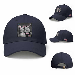 Funny Easter AI Baby with John Pork Meme Baseball Cap There Is Motion at Your Front Door Notification Humor TS02 Baseball Cap Universal Fit Navy Print Your Wear