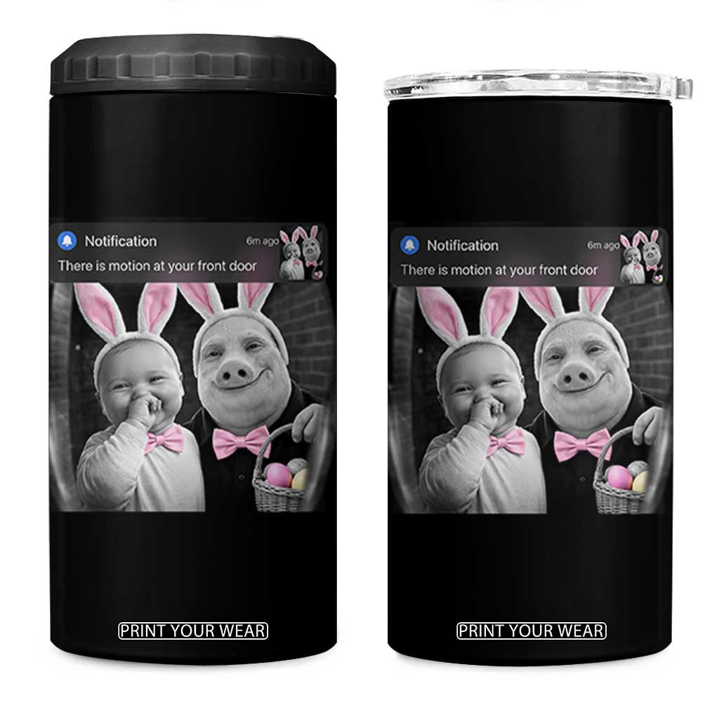 Funny Easter AI Baby with John Pork Meme 4 in 1 Can Cooler Tumbler There Is Motion at Your Front Door Notification Humor TS02 One Size: 16 oz Black Print Your Wear