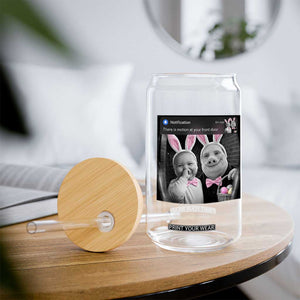 Funny Easter AI Baby with John Pork Meme Glass Can There Is Motion at Your Front Door Notification Humor TS02 Print Your Wear