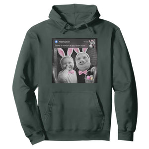 Funny Easter AI Baby with John Pork Meme Hoodie There Is Motion at Your Front Door Notification Humor TS02 Dark Forest Green Print Your Wear