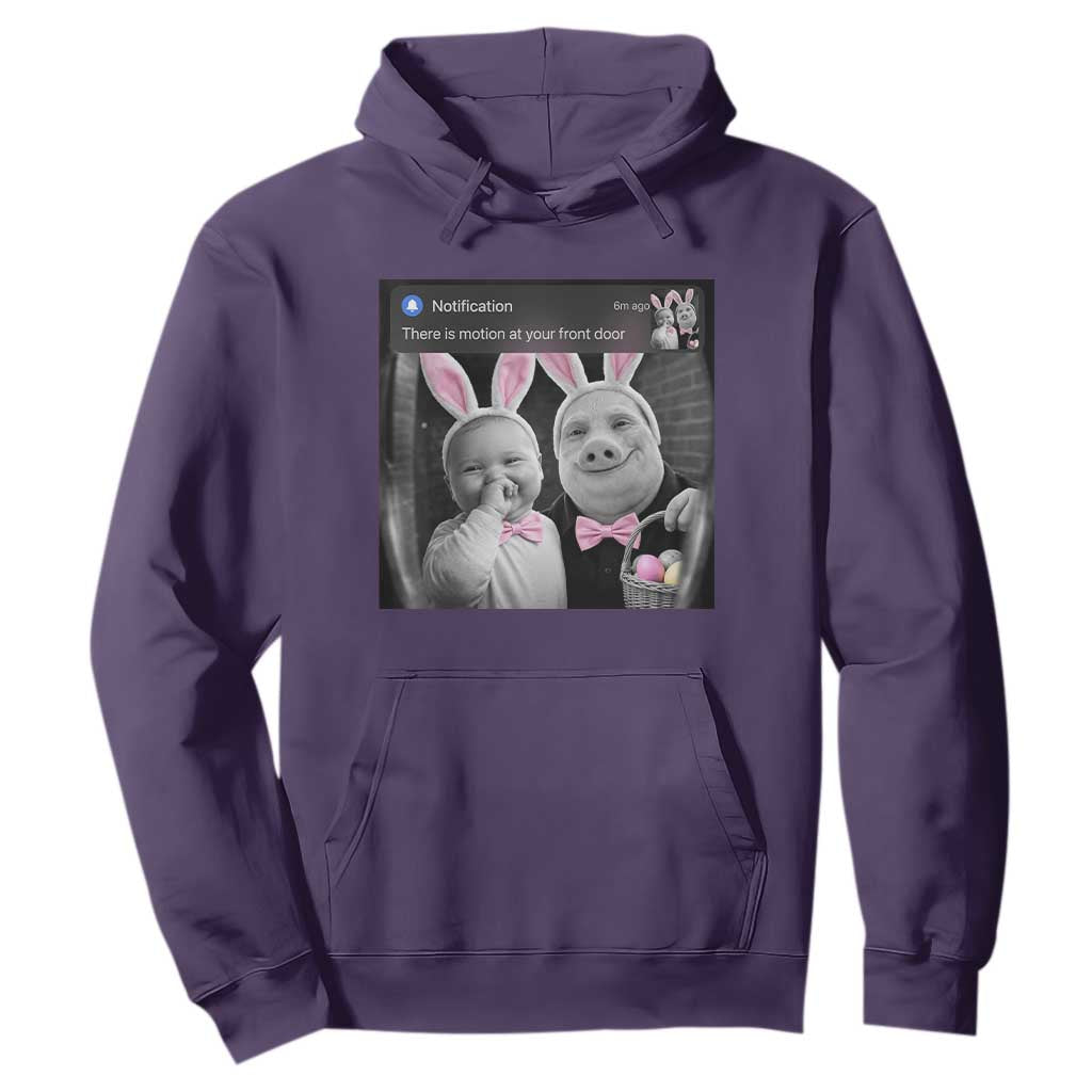 Funny Easter AI Baby with John Pork Meme Hoodie There Is Motion at Your Front Door Notification Humor TS02 Purple Print Your Wear