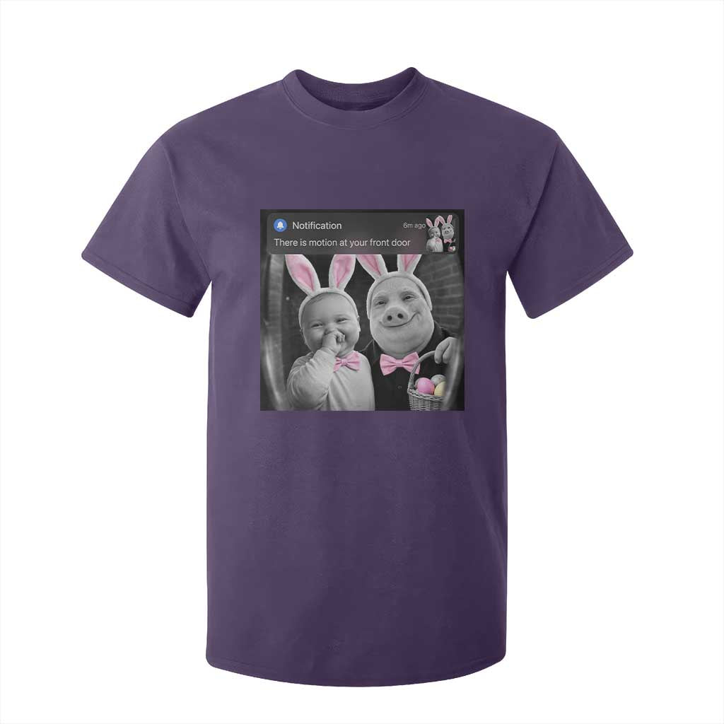 Funny Easter AI Baby with John Pork Meme T Shirt For Kid There Is Motion at Your Front Door Notification Humor TS02 Purple Print Your Wear