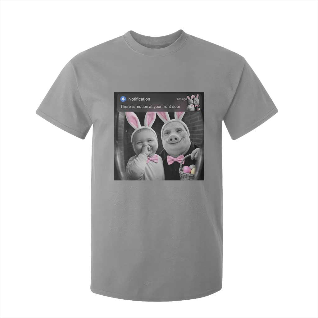 Funny Easter AI Baby with John Pork Meme T Shirt For Kid There Is Motion at Your Front Door Notification Humor TS02 Sport Gray Print Your Wear