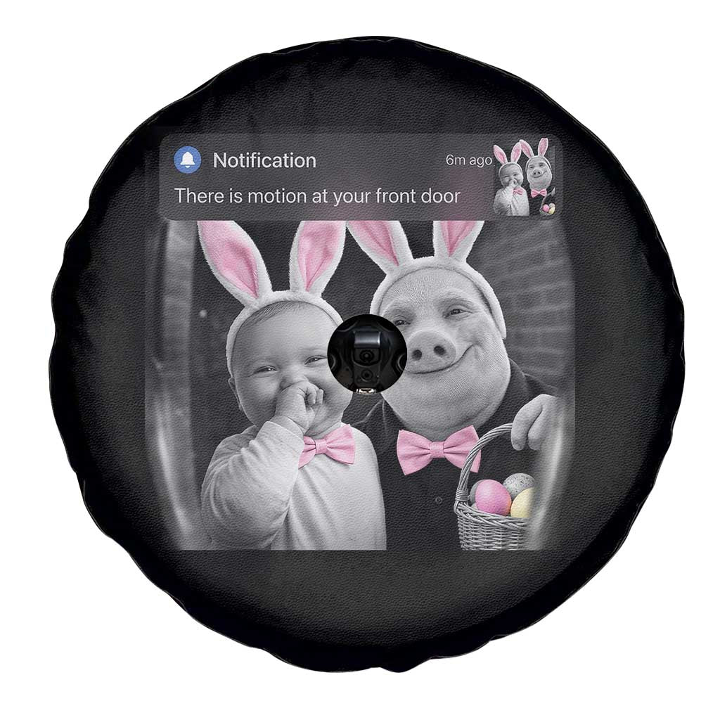 Funny Easter AI Baby with John Pork Meme Spare Tire Cover There Is Motion at Your Front Door Notification Humor TS02 Print Your Wear