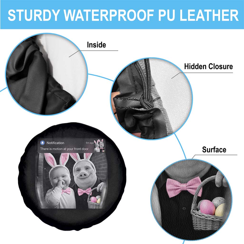 Funny Easter AI Baby with John Pork Meme Spare Tire Cover There Is Motion at Your Front Door Notification Humor TS02 Print Your Wear