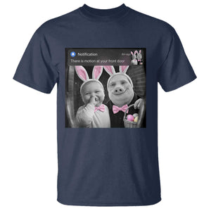 Funny Easter AI Baby with John Pork Meme T Shirt There Is Motion at Your Front Door Notification Humor TS02 Navy Print Your Wear