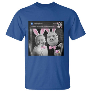 Funny Easter AI Baby with John Pork Meme T Shirt There Is Motion at Your Front Door Notification Humor TS02 Royal Blue Print Your Wear