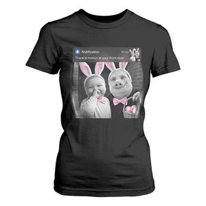 Funny Easter AI Baby with John Pork Meme T Shirt For Women There Is Motion at Your Front Door Notification Humor TS02 Black Print Your Wear