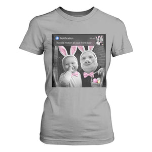 Funny Easter AI Baby with John Pork Meme T Shirt For Women There Is Motion at Your Front Door Notification Humor TS02 Sport Gray Print Your Wear