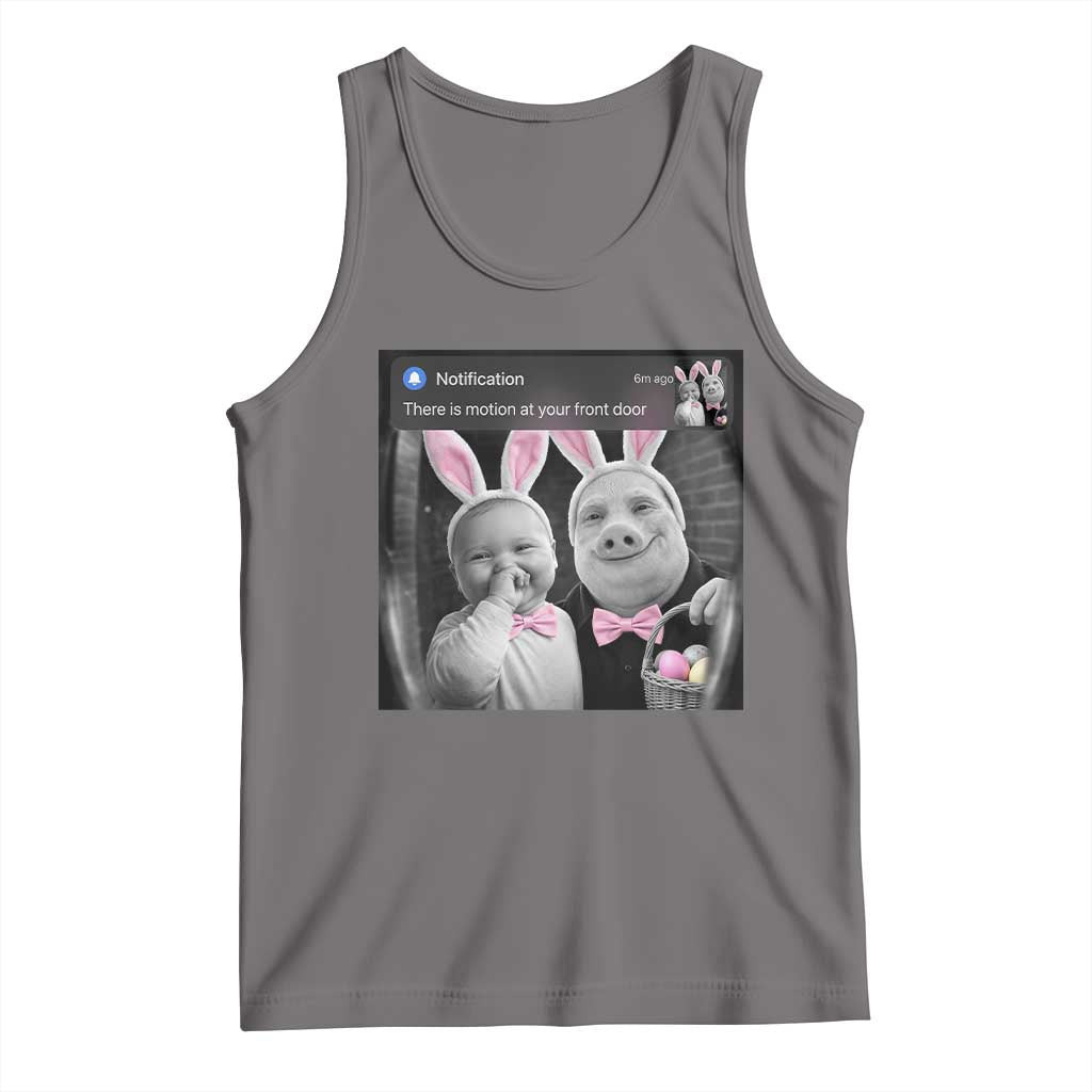 Funny Easter AI Baby with John Pork Meme Tank Top There Is Motion at Your Front Door Notification Humor TS02 Deep Heather Print Your Wear