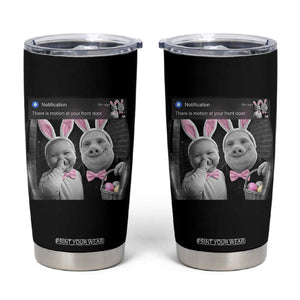 Funny Easter AI Baby with John Pork Meme Tumbler Cup There Is Motion at Your Front Door Notification Humor TS02 Black Print Your Wear