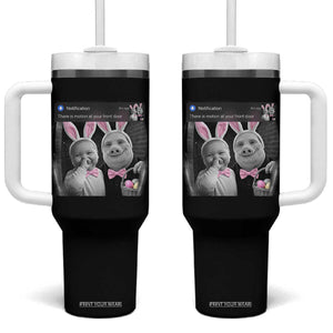 Funny Easter AI Baby with John Pork Meme Tumbler With Handle There Is Motion at Your Front Door Notification Humor TS02 One Size: 40 oz Black Print Your Wear