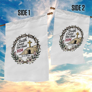 Death Could Not Hold Him Jesus Christian Easter Garden Flag He Is Risen Faith Message TS02 Print Your Wear